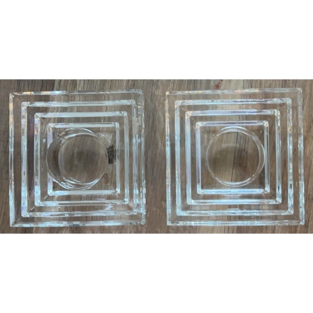 Shannon crystal votive tea light holders - pair